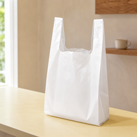 Sacs d'emballage en plastique imprimés avec logo personnalisé pour la vente au détail de plats à emporter, sacs d'emballage jetables écologiques en gros
