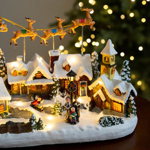 Adorno de Escritorio Navideño con Tren y Árbol de Navidad, Estilo Europeo, Micropaisaje, Eléctrico y Giratorio - Product Image 3
