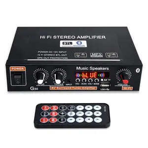 Amplificador de potência hi-fi bluetooth 5.0, mini amplificador de áudio, canal duplo, casa digital, bt, hifi