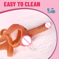 Dildos réalistes à haute élasticité, en silicone, avec sangle, pour couple lesbien.