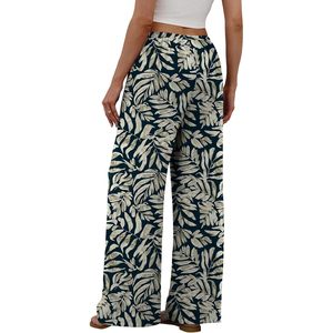 Women's Linen Summer Palazzo Pants Wide Leg High Waist Breathable Beach Trousers With Pockets - Product Image 5