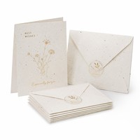 Carte de vœux en papier grainé avec sceaux d'enveloppe estampés à l'or