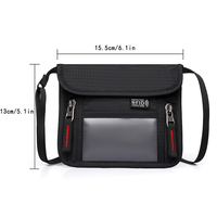 Sac à bandoulière personnalisé en polyester avec blocage RFID, pochette pour cartes de crédit, porte-carte d'identité de voyage