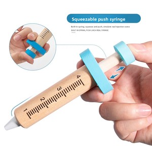 Sac à dos en bois pour tout-petits, thème Croix Rouge, pour garçons et filles, avec stéthoscope de docteur, boîte à médicaments, ensemble de jouets d'imitation, cadeau éducatif - Product Image 5