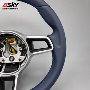 <span class=keywords><strong>Volant</strong></span> en cuir bleu graphite de style sportif pour <span class=keywords><strong>Porsche</strong></span> 911 991 992 <span class=keywords><strong>Cayenne</strong></span> 958 987 Boxster 986 Panamera 970 Taycan Macan - Product Image 3