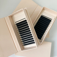 Extensions de cils noires ultra douces à l'aspect naturel, extensions de cils plates Premium C CC D .15 .20 .25, extensions de cils plates ellipses, vente en gros pour les revendeurs.