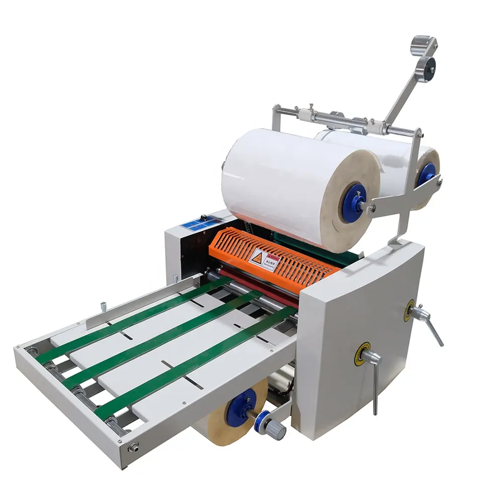 Laminador de rollos de papel caliente y frío de doble cara para escritorio, máquina de laminación de calefacción de aceite, QK3800 A3