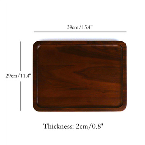 Bandeja <span class=keywords><strong>rectangular</strong></span> de madera de nogal para servir café y comida, de lujo, venta al por mayor - Product Image 6