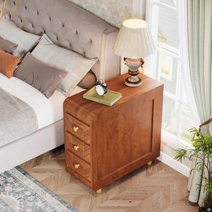 Nightstand with Drawers, Narrow <strong>Bedside</strong> <strong>Table</strong> with Storage, Country Style Side <strong>Table</strong> with Drawers <strong>Skinny</strong> Night Stand End <strong>Table</strong> - Product Image 1
