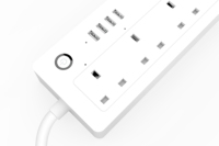 SLS UK Standard Tuya Wifi Smart Power Strip 4 prises de courant d'extension 4 ports USB fonctionne Alexa Google Assistant IP44 15A/16A