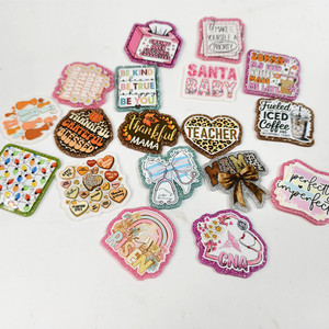 Letras acrílicas con purpurina de diseño personalizado <span class=keywords><strong>RN</strong></span>, serie médica, para portacredenciales de enfermera, soporte plano para tarjetas de identificación de plástico - Product Image 4