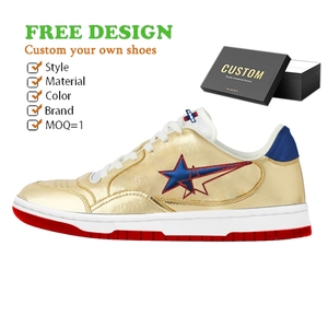Baskets dorées complètes et tendances pour hommes, chaussures de marche et de skate en cuir <span class=keywords><strong>doré</strong></span>, chaussures de <span class=keywords><strong>basket</strong></span>-ball à logo personnalisé, livraison directe - Product Image 1