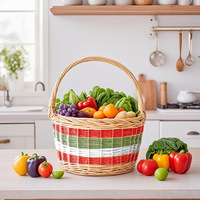 Gekleurde handgemaakte papieren touw gevlochten kleine mandjes, fruitmandjes, cadeau mandjes, promotionele mandjes, diverse opbergzakken, beddengoed