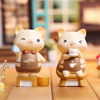 Kawaii Meow Meow Cafe Blind Box Resin Mystery Box Cat Action Figures Miniature Resin Dolls Creative Desktop Decor Gift for Kids