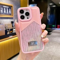 Coque arrière personnalisée en cuir avec logo de luxe pour iPhone 11 12 13 14 15 16 17 18 Pro Max et Samsung