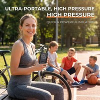 Factory Tire Air Pump Mini Tire Inflator LED Light SOS Mode Tyre Pump Inflator Air Pump for Bike Road Bike Car Tire Basketball