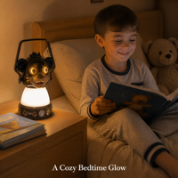 Lanterne de camping pour enfants en forme d'ours, ensemble 2 en 1, lumière LED rechargeable, 3 modes, portable, partage d'énergie pour les aventures en plein air et la nuit