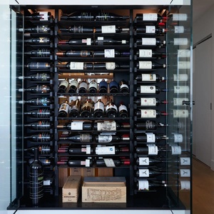 Royal Metal Black Glass-door Wine Cellar Multi-layer Shelves Dual-Zone Temperature Control USB 1000L Capacity for Hotel Outdoor - Product Image 4
