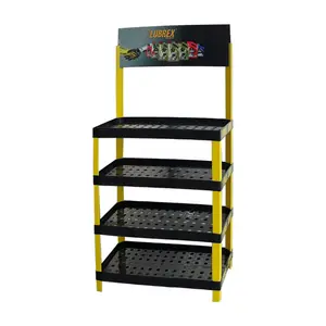 Benutzer definiertes Logo Schmieröl Display Rack Getränke boden Regale POP Kunststoff Display Stand