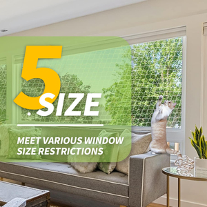 Pawise ตาข่ายไนลอนเพื่อความปลอดภัยสำหรับแมว, ตาข่ายป้องกันโปร่งใสตาข่ายกั้นสัตว์เลี้ยงตาข่ายป้องกันการหลบหนีสำหรับระเบียงหน้าต่างประตูบันได - Product Image 4