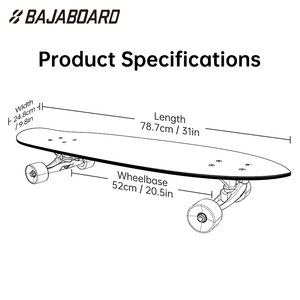 กระดานโต้คลื่น BAJABOARD 31 นิ้ว รุ่น Dual-World Shuttle เป็นมิตรกับสิ่งแวดล้อม น้ำหนักเบา ทำจากไม้เมเปิลแคนาดา ให้ความรู้สึกเหมือนสโนว์บอร์ด เหมาะสำหรับผู้ใหญ่และผู้เริ่มต้น ขนาด 31 นิ้ว - Product Image 5