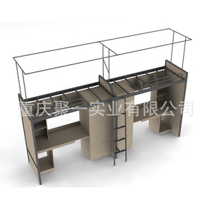 Cama de dormitorio con espacio de almacenamiento para escuela, desmontable, con acabado de revestimiento - Product Image 1