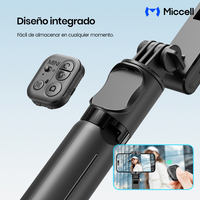 Miccell Gimbal Inteligente con Seguimiento IA, Varita Selfie de 650 mm y Luz LED Integrada para Streaming, Vlogs y Creadores de Contenido