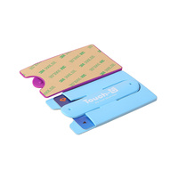 Pochette de téléphone portable en silicone avec logo personnalisé, étui portefeuille, poche adhésive pour l'arrière du téléphone, support de téléphone portable, porte-cartes d'identité et de crédit