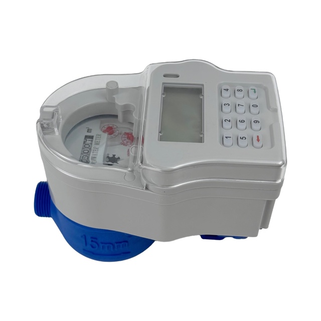 DN15mm Smart Prepaid Water Meter Valve Control IP68 Protection with Plastic Body Customizable OEM Support From STS Design