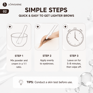 Kit Schiarente per Sopracciglia JOINSHINE, Polvere e Crema Schiarente con Formula Delicata <span class=keywords><strong>a</strong></span> Base <span class=keywords><strong>di</strong></span> Estratti Vegetali, Uso Professionale e Domestico - Product Image 3