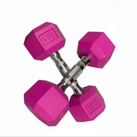 Ensemble d'haltères hexagonales en PVC/TPE colorées avec logo personnalisé pour l'exercice à domicile des hommes - Équipement de fitness durable pour la salle de sport