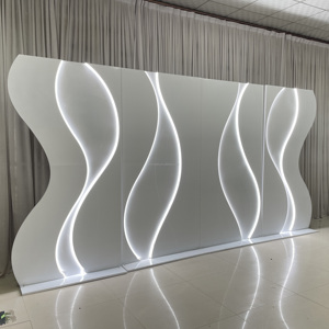 White Metal <strong>Backdrop</strong> Stage 480*240cm LED <strong>Backdrop</strong> Light White Acrylic Background Stand Stage Decoration <strong>Party</strong> Event <strong>Backdrop</strong> - Product Image 4