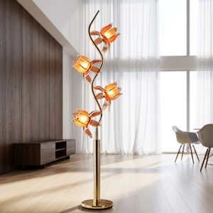 Elegante Lámpara de Pie con Forma de Loto, Lámpara de Pie Floral Más Vendida para Esquina de Sofá, Bodas y Decoración de Interiores - Product Image 1