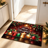 Maßgefertigte Weihnachtsmann-Bedruckte Polyester-Fußmatte Rutschfest Absorbierend Festliche Dekoration für Eingang Weihnachtsgeschenk Bodenmatte