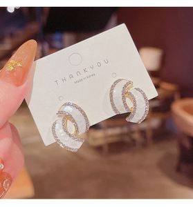 Hot Sale Twisted Rhinestone Shiny <b>Earrings</b> Women Exquisite Stud ZIRCON <b>Earring</b> Jewelry Simple Design <b>Opal</b> Stone - Product Image 4