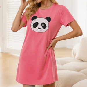 Camisón de Verano con Estampado Personalizado, Pijama Corto, Ropa de <span class=keywords><strong>Dormir</strong></span> Fresca, Camiseta de <span class=keywords><strong>Dormir</strong></span> Holgada <span class=keywords><strong>para</strong></span> Mujer, Ropa de Casa Sencilla, Camisón Femenino - Product Image 3