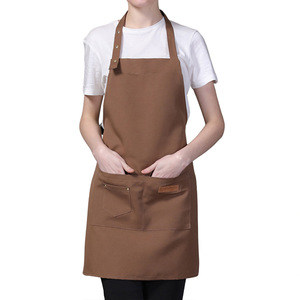 Japanese Style Canvas <b>Apron</b> Solid Color Adjustable Waist For Kitchen Restaurant Hairdresser Bakery Coffee Shop Use - Product Image 2