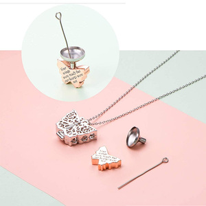 灰のためのステンレス鋼火葬ジュエリー女性男性蝶記念壷ネックレス記念品 - Product Image 6