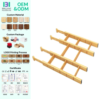 Organiseurs de tiroirs réglables BH Kitchen, séparateurs de tiroirs extensibles en bambou pour la maison, le bureau et les commodes