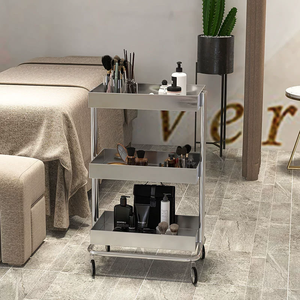 Chariot de beauté professionnel, chariot de coiffure à trois niveaux, chariot de rangement pour salon de beauté, mobilier de salon en métal pour salon de beauté - Product Image 2