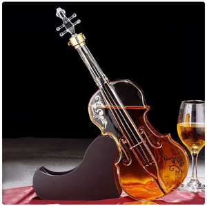 Bouteille de verre vide en forme de violon ou de guitare de 750 ml, personnalisable avec logo et décoration, pour vodka, brandy, <span class=keywords><strong>tequila</strong></span> - Product Image 6