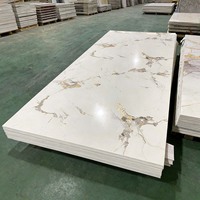 Revêtement PVC résistant aux intempéries avec revêtement UV, plaque de marbre PVC pour décoration intérieure, panneau mural en plastique PVC imitation marbre