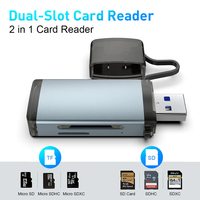 Lector de tarjetas de memoria portátil pequeño universal USB 3,0 a ranura doble SD TD OTG tipo C lector de tarjetas escritor