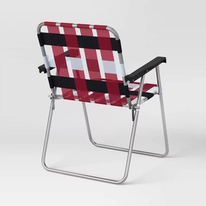 Silla reclinable de Patio plegable con correa Web Ligera personalizada, sillas de playa palmeadas con marco de Metal para exteriores, para Picnic, parque, césped, Viajes - Product Image 2