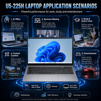 Ordinateur portable IA 15,6 pouces Intel Core Ultra 5 225H en gros, 24 Go LPDDR5, 1 To NVMe SSD, Wi-Fi 6, double Type-C, charge rapide 100 W