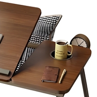 Table pliable portable en bois pour ordinateur portable, réglable en hauteur, pour lit, bureau à domicile, travail, étude, chambre, canapé, salon
