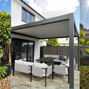 Arco de Boda, Pérgola Eléctrica para <span class=keywords><strong>Terraza</strong></span> Exterior, Techo de Aluminio, Toldo Eléctrico, Parasol, Rejilla, 100% Impermeable, LED Opcional, Personalizable - Product Image 1