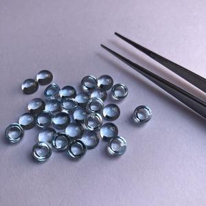 Piedra de Topacio azul cielo Natural de 6mm, cabujón redondo, piedra preciosa semipreciosa suelta de proveedores de fabricantes, oferta de liquidación en línea - Product Image 1