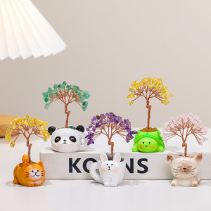 Ornement d'arbre en cristal en forme de chat mignon, en résine, pour décoration de bureau à domicile, cadeau - Product Image 5