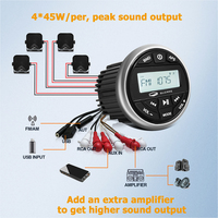 GUZARE Récepteur stéréo étanche Marine BT DAB Radio Marine Audio FM AM Lecteur MP3 de voiture pour ATV UTV RV Yacht Moto